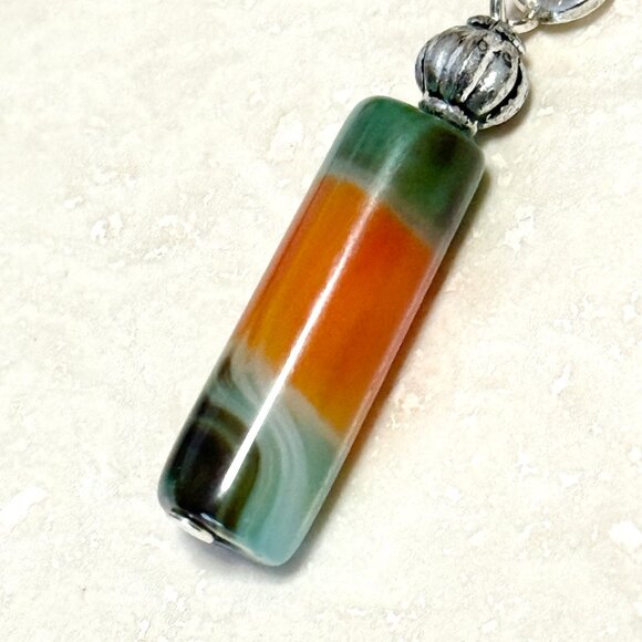2/$20, Multicolor Dyed Agate Cord Necklace, Gemstone Lariat Necklace - Picture 5 of 11